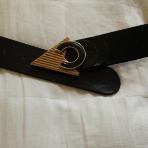 Vintage leather belt for dress, jumpsuit, or tunic.